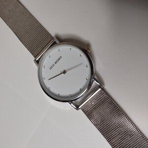 Silver Tone Steve Madden Watch With White Dial